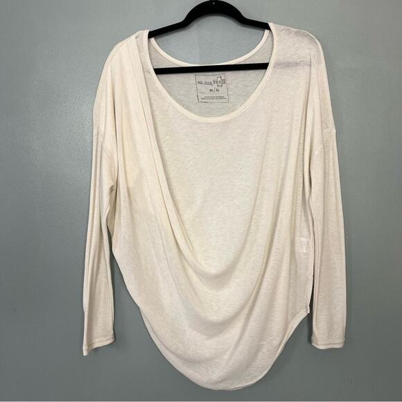 Free People We The Free Oversized Draped Sweater Lightweight Ivory Cream Size M - Picture 1 of 5